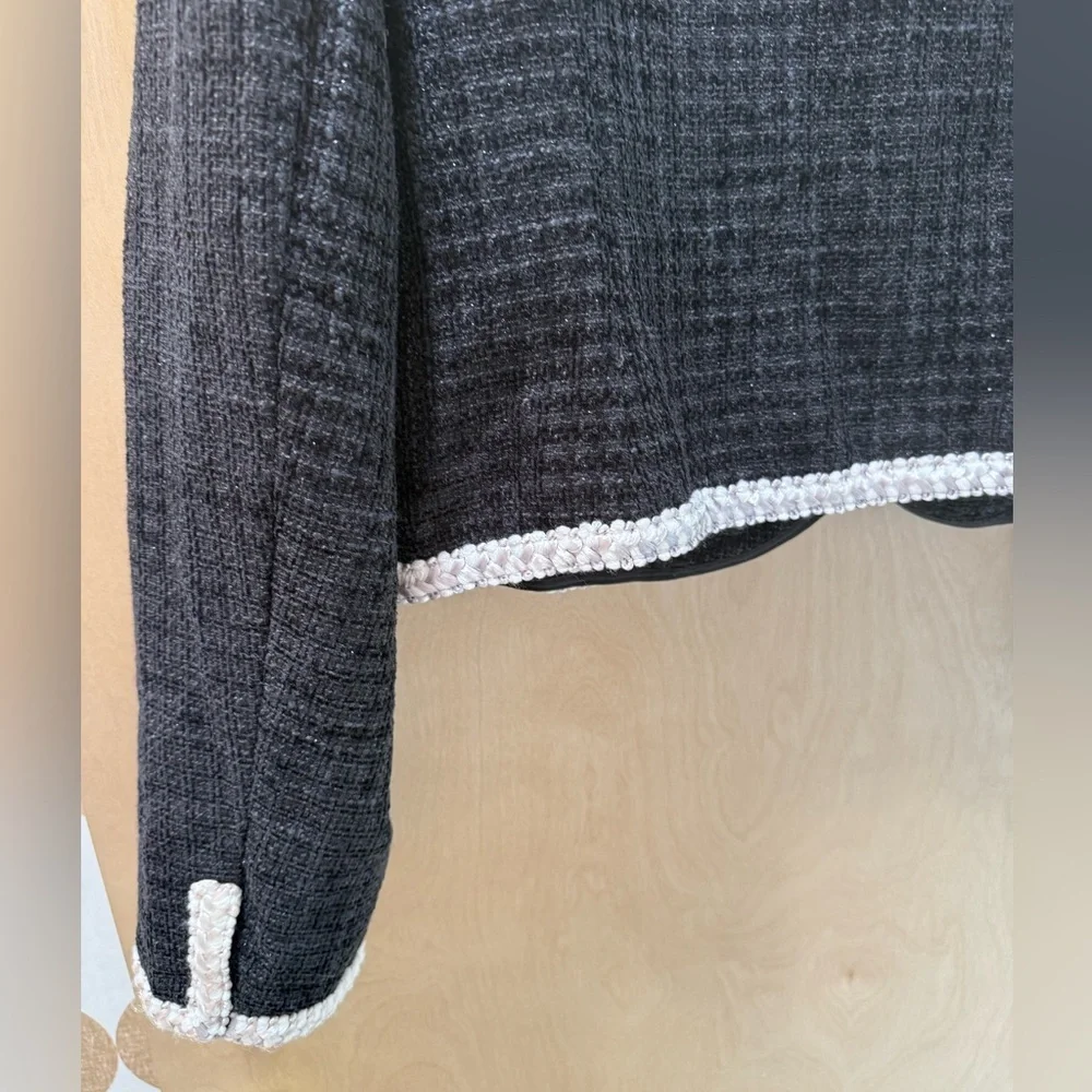 Cider Black and White Tweed Blazer Cropped Tailored - Picture 13 of 14